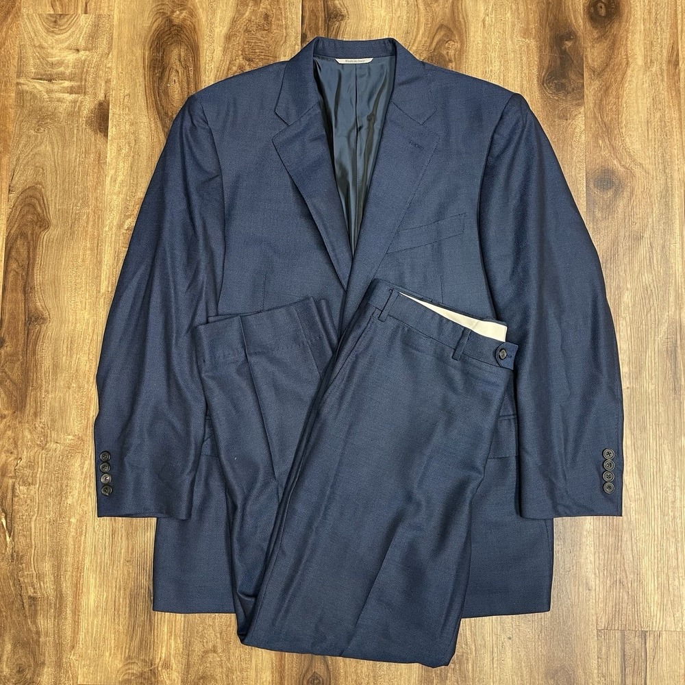 CANALI 1934 EXCLUSIVE 100% Wool Blue Suit Jacket Blazer 54R (44R US) + Pants 7R